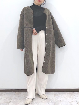 「ママファッション」｜「アイテム（ムートンコート）」を使った、ＹＫさん（レディース・160cm）の秋コーディネート
