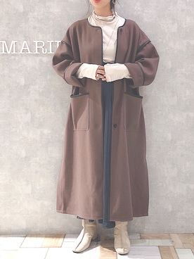 「アントマリーズ」｜「アイテム（ステンカラーコート）」を使った、ＹＫさん（レディース・160cm）の秋コーディネート