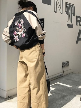 「ドラフトエヴリス」｜「アイテム（ブルゾン）」を使った、acco.mamaさん（レディース・160cm）の春コーディネート