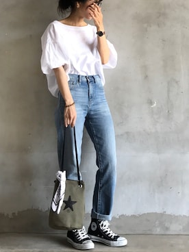 「acco.mama」｜acco.mamaさん（レディース・160cm）の春コーディネート