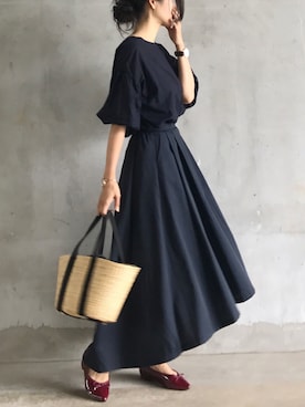 「acco.mama」｜acco.mamaさん（レディース・160cm）の春コーディネート