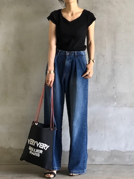 「acco.mama」｜acco.mamaさん（レディース・160cm）の春コーディネート