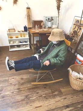 「BASE（ベース）のアイテム（帽子）」を使った、かなぴーさん（レディース・153cm）の冬コーディネート