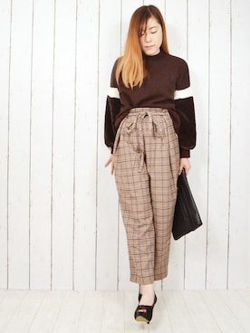 「アイテム（トップス、ブラウン系）」を使った、STYLEBLOCKさん（レディース・153cm）の秋コーディネート