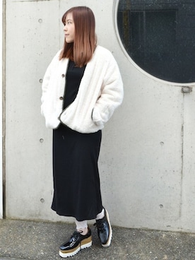 「アイテム（レギンス/スパッツ）」を使った、STYLEBLOCKさん（レディース・153cm）の冬コーディネート