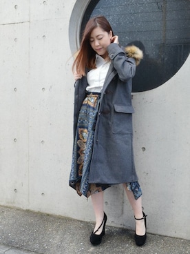 「アイテム（ダッフルコート）」を使った、STYLEBLOCKさん（レディース・153cm）の冬コーディネート