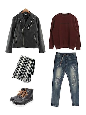 「STYLEBLOCK（スタイルブロック）のアイテム」を使った、STYLEBLOCKさん（メンズ・174cm）の冬コーディネート