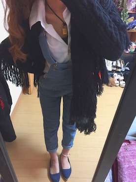 「mysty woman（ミスティウーマン）のアイテム（サロペット/オーバーオール）」を使った、Rei Yonezawaさん（レディース・156cm）の春コーディネート