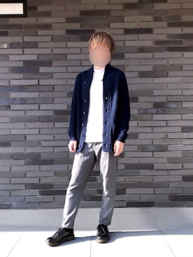 「STUDIOUS BLUE（ストゥディオスブルー）のアイテム（ニット/セーター）」を使った、taishiさん（メンズ・173cm）の冬コーディネート