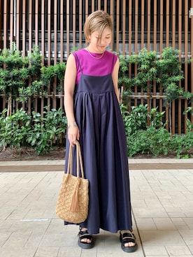 「URBAN RESEARCH ROSSO」｜「アイテム（オールインワン・サロペット）」を使った、Adaさん（レディース・163cm）の春コーディネート