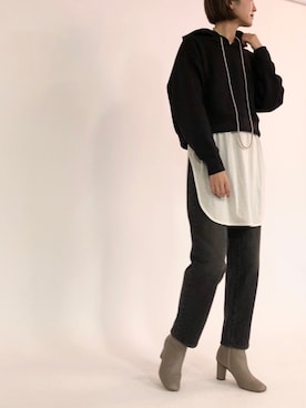 「アイテム（ブーティ）」を使った、DouDou_serikaさん（レディース・167cm・20代）の秋コーディネート