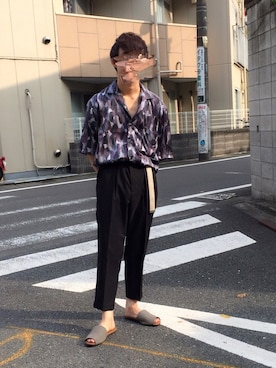「NOLLEY’S（ノーリーズ）のアイテム（シューズ）」を使った、ぽんたさん（メンズ・169cm）の夏コーディネート
