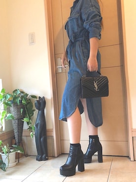 「デニムワンピース」｜SAYAYANさん（レディース・158cm・10代）の秋コーディネート