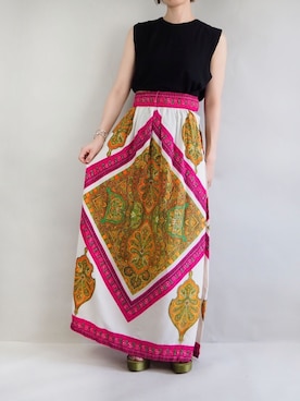 「VINTAGE（ヴィンテージ）のアイテム（スカート）」を使った、SZIMPATIKUS_stfさん（レディース・165cm）の夏コーディネート