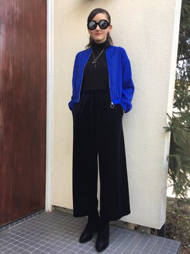「CECIL McBEE（セシルマクビー）のアイテム（ノーカラージャケット）」を使った、miaさん（レディース・163cm）の冬コーディネート
