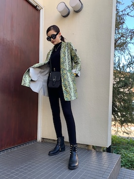 「Bershka（ベルシュカ）のアイテム（ジャケット/アウター、グリーン系）」を使った、Miaさん（レディース・164cm）の秋コーディネート