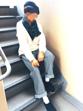「EN ROUTE（アンルート）のアイテム（スウェット）」を使った、こーんすたーち【まきしまむ】さん（メンズ・175cm）の冬コーディネート