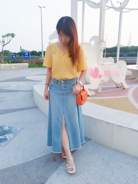 「LIU・JO（リュージョー）のアイテム」を使った、榆Yu’sさん（レディース・161cm）の夏コーディネート