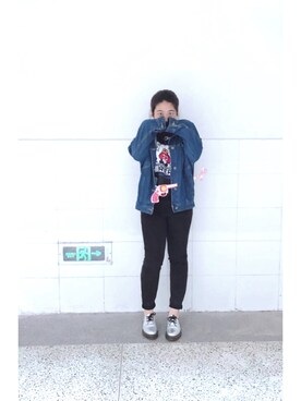 以为自己是个小瘦子さん（レディース・160cm）の春コーディネート