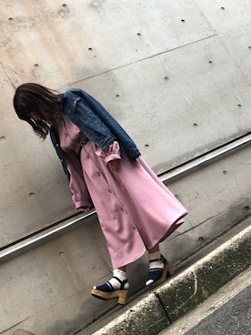 「SEVENDAYS=SUNDAY（セブンデイズサンデイ）のアイテム（デニムジャケット）」を使った、恵奈さん（レディース・150cm）の春コーディネート