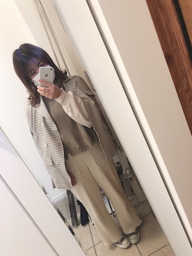 「STUDIOUS（ステュディオス）のアイテム（カバーオール）」を使った、恵奈さん（レディース・150cm）の春コーディネート