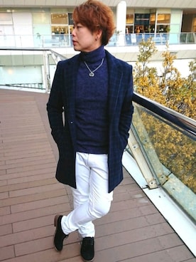 「Vicci（ビッチ）のアイテム」を使った、たけのりんさん（メンズ・172cm）の冬コーディネート