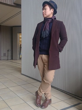 「COMME　CA COMMUNE（コムサコミューン）のアイテム（ジャケット/アウター）」を使った、たけのりんさん（メンズ・172cm）の冬コーディネート