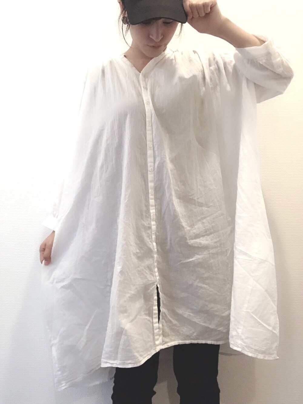 「七夕、ワンピース、白黒コーデ、夏だ！Tシャツ着よう！」｜「kurihara harumiのアイテム（ワンピース/ドレス、ホワイト系）」を使った、panda_co.さん（レディース・153cm）の夏コーディネートの1枚目の写真