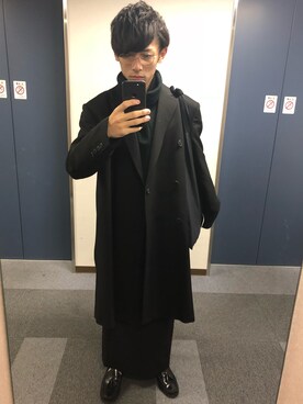 「LAD MUSICIAN（ラッドミュージシャン）のアイテム（チェスターコート）」を使った、nikkenさん（メンズ・168cm）の秋コーディネート
