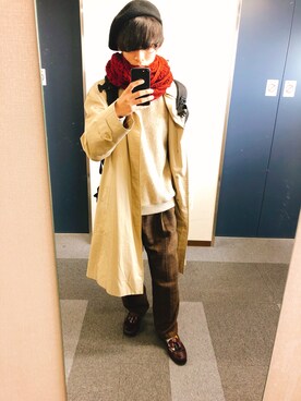 「SENSE OF PLACE by URBAN RESEARCH（センスオブプレイスバイアーバンリサーチ）のアイテム（ハンチング/ベレー帽）」を使った、nikkenさん（メンズ・168cm）の春コーディネート