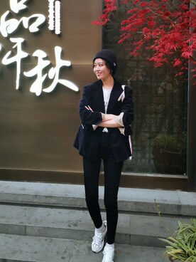 「通勤穿搭」｜「アイテム（フォーマルスーツ/小物）」を使った、三十三娘娘さん（レディース・165cm）の秋コーディネート