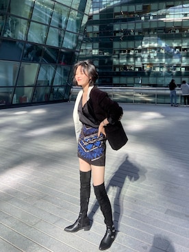 「通勤穿搭」｜「アイテム（フォーマルスーツ/小物）」を使った、三十三娘娘さん（レディース・165cm）の秋コーディネート