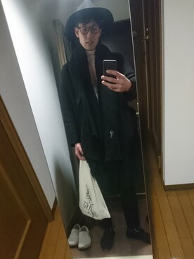 「CIBONE（シボネ）のアイテム」を使った、野﨑さん（メンズ・171cm）の冬コーディネート