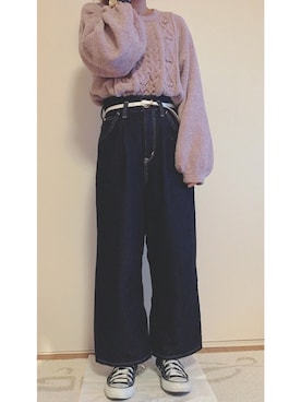 「ウエストイン」｜「アイテム（その他）」を使った、reina.さん（レディース・148cm）の冬コーディネート