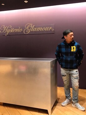 「リメイクデニム」｜「アイテム（ブルゾン）」を使った、DAISUKEさん（メンズ・174cm）の冬コーディネート