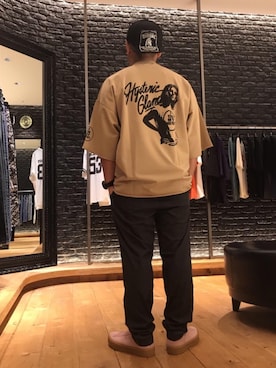 「HYSTERIC GLAMOUR（ヒステリックグラマー）のHYS WHISKY柄 刺繍キャップ（キャップ）」を使った、DAISUKEさん（メンズ・174cm）の秋コーディネート