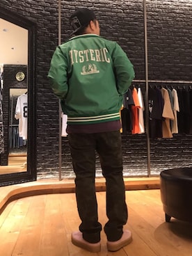 「HYSTERIC GLAMOUR（ヒステリックグラマー）のHYS WHISKY柄 刺繍キャップ（キャップ）」を使った、DAISUKEさん（メンズ・174cm）の秋コーディネート