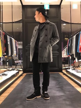 「HYSTERIC GLAMOUR（ヒステリックグラマー）のHYS WHISKY柄 刺繍キャップ（キャップ）」を使った、DAISUKEさん（メンズ・174cm）の秋コーディネート