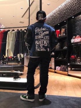「パンクコーデ」｜「アイテム（ライダースジャケット）」を使った、DAISUKEさん（メンズ・174cm）の冬コーディネート