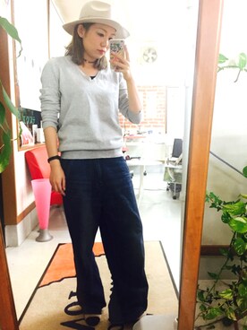 「BAKER（ベイカー）のアイテム」を使った、Risaさん（レディース・160cm）の冬コーディネート