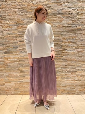 「ODETTE E ODILE（オデットエオディール）の【WEB限定】O バックシャーリング FLT15●↑（パンプス、その他）」を使った、岩下　オデット エ オディール スタッフさん（レディース・158cm）の春コーディネート