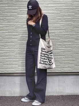 「Daniel Wellington（ダニエルウェリントン）の販売終了クラシックペティット アッシュフィールド32mm（アナログ腕時計）」を使った、Yuka  さん（レディース・163cm）の秋コーディネート