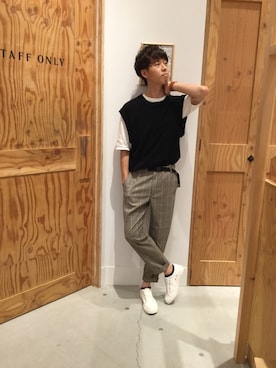 「アイテム（スリッポン）」を使った、いっしーさん（メンズ・174cm・20代）の夏コーディネート