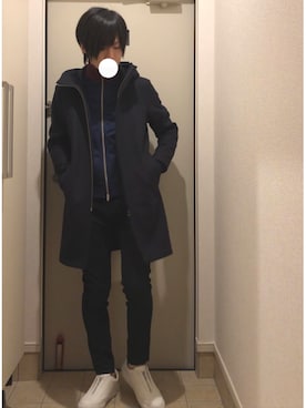 「ワインレッド」｜「アイテム（その他アウター）」を使った、よねたむさん（メンズ・172cm）の冬コーディネート