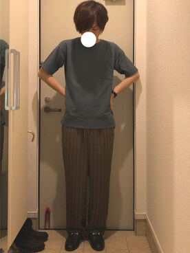 「EDIFICE LA BOUCLE（エディフィスラブークル）のアイテム（パンツ）」を使った、よねたむさん（メンズ・172cm）の夏コーディネート