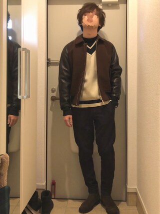 UNITED TOKYO inpelsa レザーコンビブルゾン UNITED TOKYO（ユナイテッドトウキョウ）の「Inpelsaレザーコンビ