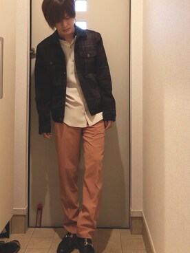 「雨」｜「アイテム（ブルゾン）」を使った、よねたむさん（メンズ・172cm）の秋コーディネート