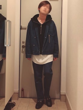 「CULLNI（クルニ）のアイテム（デニムジャケット）」を使った、よねたむさん（メンズ・172cm）の春コーディネート