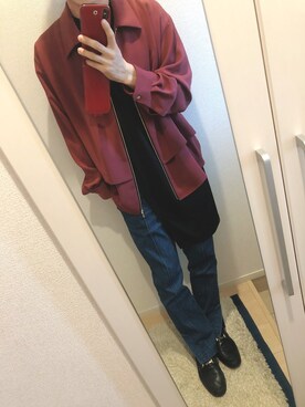 「CULLNI（クルニ）のアイテム（ブルゾン）」を使った、よねたむさん（メンズ・172cm）の秋コーディネート