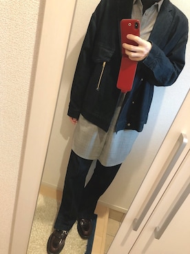 「CULLNI（クルニ）のアイテム（デニムジャケット）」を使った、よねたむさん（メンズ・172cm）の秋コーディネート